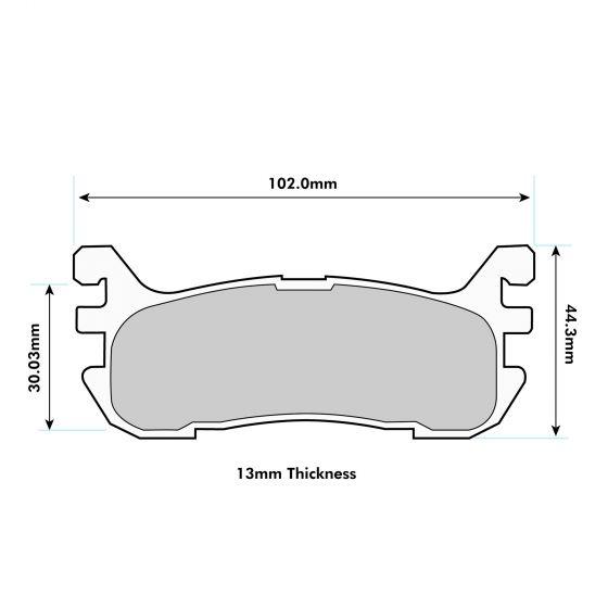 PBS ProRace Performance Brake Pads (REAR) 1283PR - Mazda MX5 NA/NB