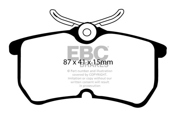 EBC Yellowstuff Brake Pads (REAR) - Ford Fiesta MK7 ST180 (2013–2017)