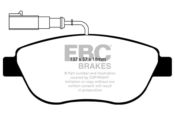 EBC Ultimax2 Brake Pads (FRONT) - Abarth 500/595/695 312