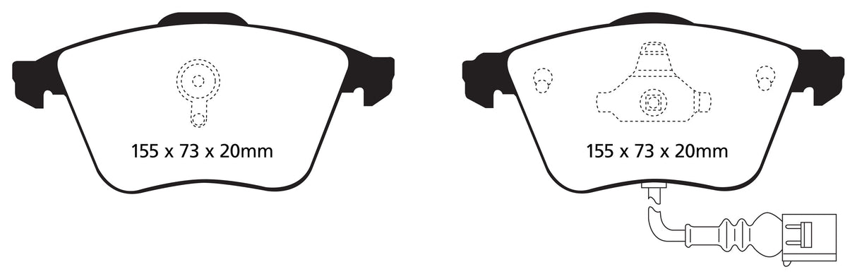 EBC Yellowstuff Brake Pads (FRONT) - Volkswagen Scirocco R 137