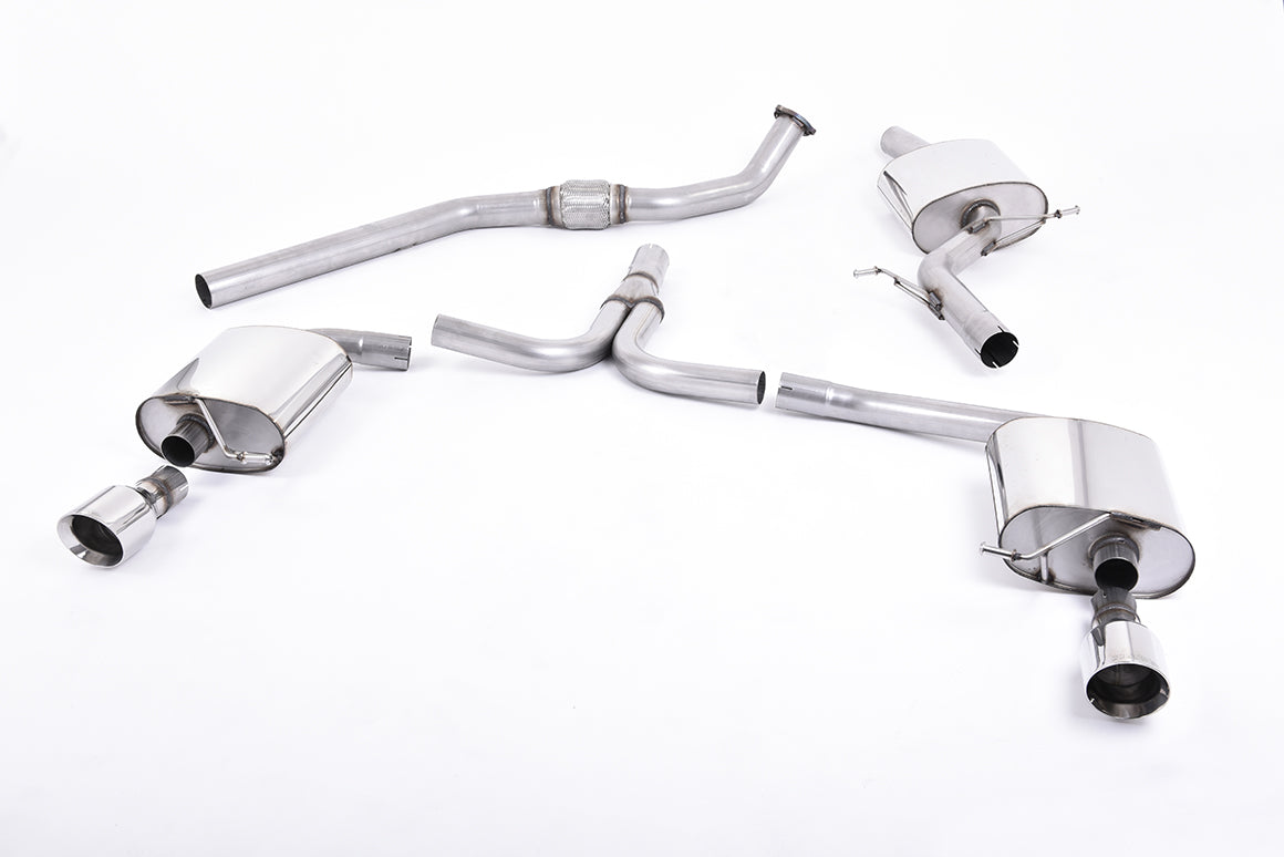 Milltek Cat-back Exhaust - Audi A4 2.0 TFSI S line B8 (2WD and quattro Tiptronic-only) Saloon & Avant 2008-2011