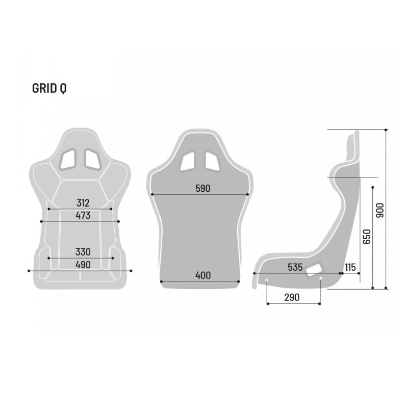 Sparco Grid Q Fibreglass Fixed Bucket Seat (FIA Approved) - Black Cloth