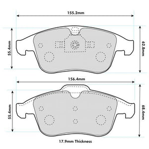 PBS ProTrack Performance Brake Pads (FRONT) - Renault Clio MK4 RS 200/220T