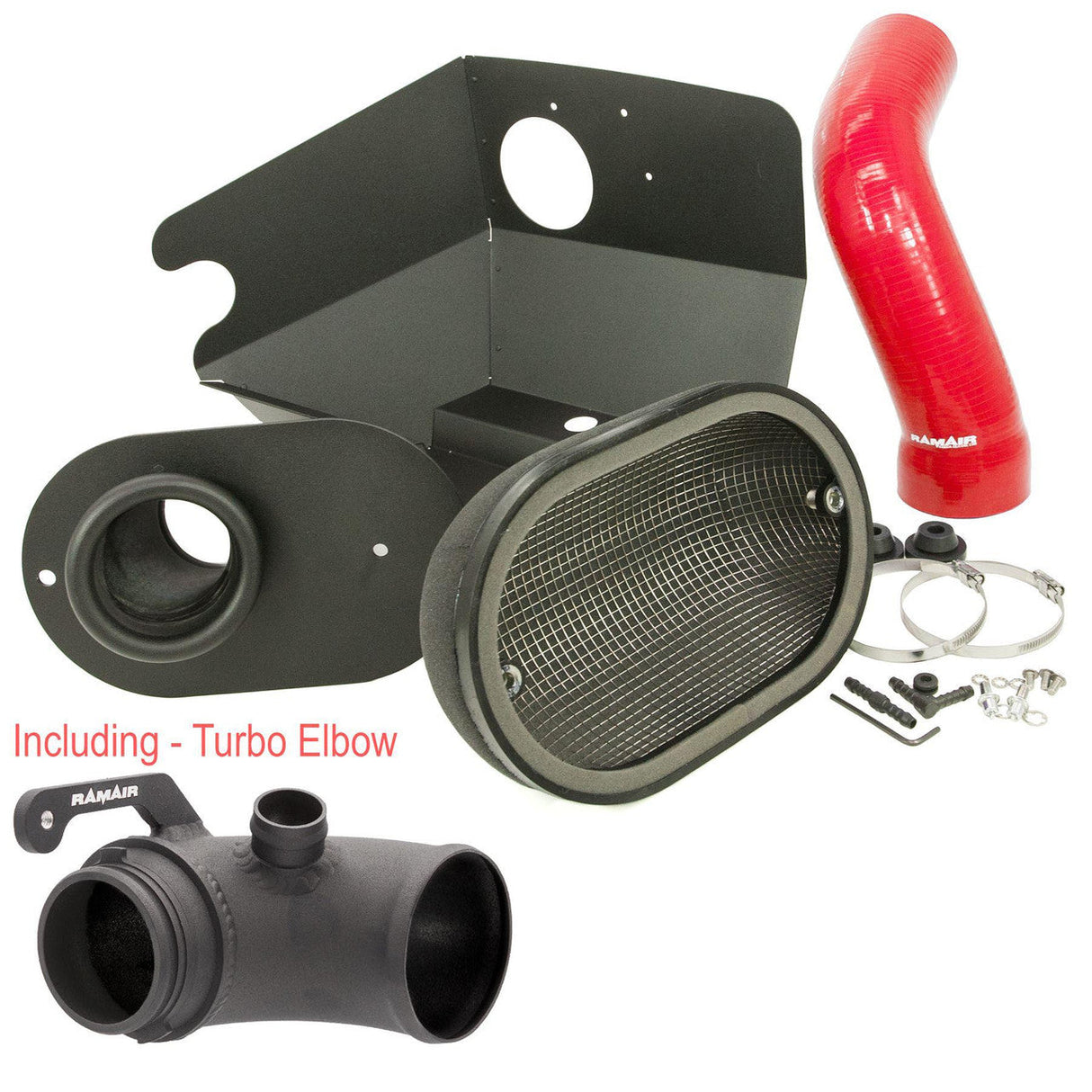 RamAir Performance Intake Kit with Turbo Elbow & Red Intake Hose - Audi S3 8V-TTS 8S-SEAT Leon Cupra 5F-VW Golf GTI-R MK7