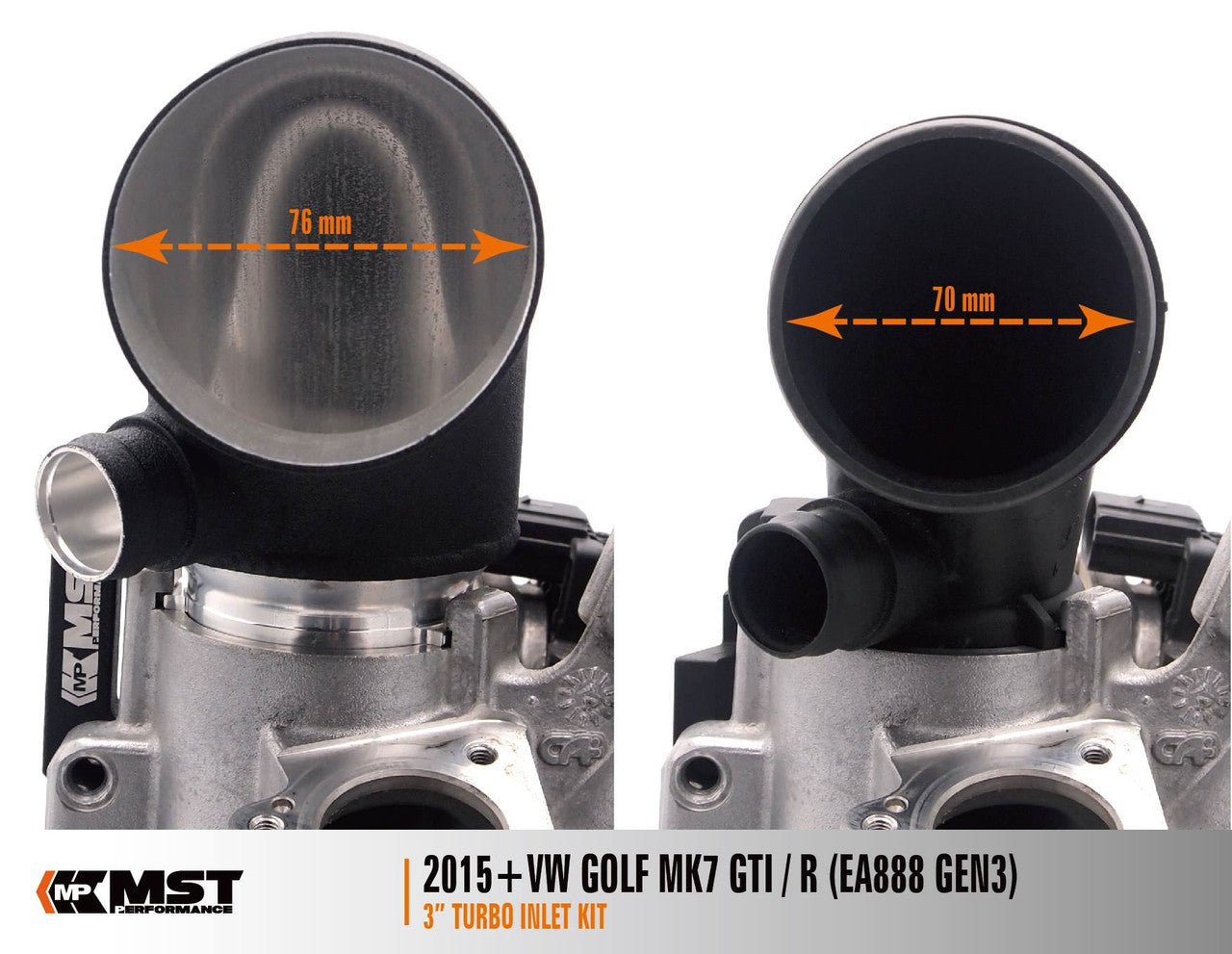MST Performance Air Intake Hose & Oversize Turbo Inlet Elbow - Audi S3 8V-TTS 8S-SEAT Leon Cupra 5F-VW Golf GTI-R MK7