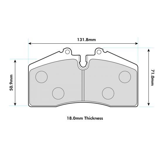 PBS ProTrack Performance Big Brake Kit Brake Pads 439PT - Stoptech ST40/ST45 4POT Calipers