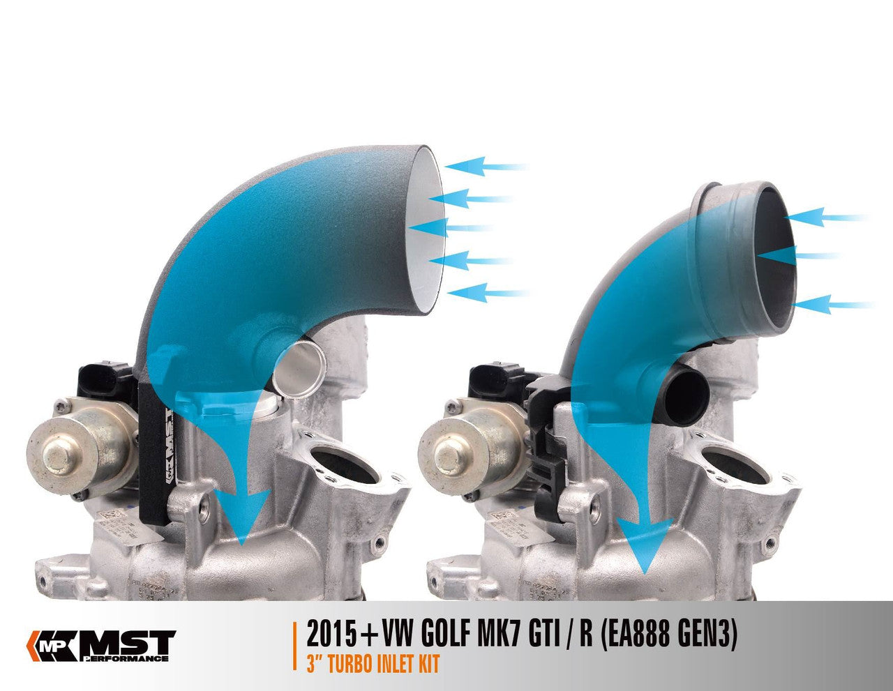 MST Performance Air Intake Hose & Oversize Turbo Inlet Elbow - Audi S3 8V-TTS 8S-SEAT Leon Cupra 5F-VW Golf GTI-R MK7