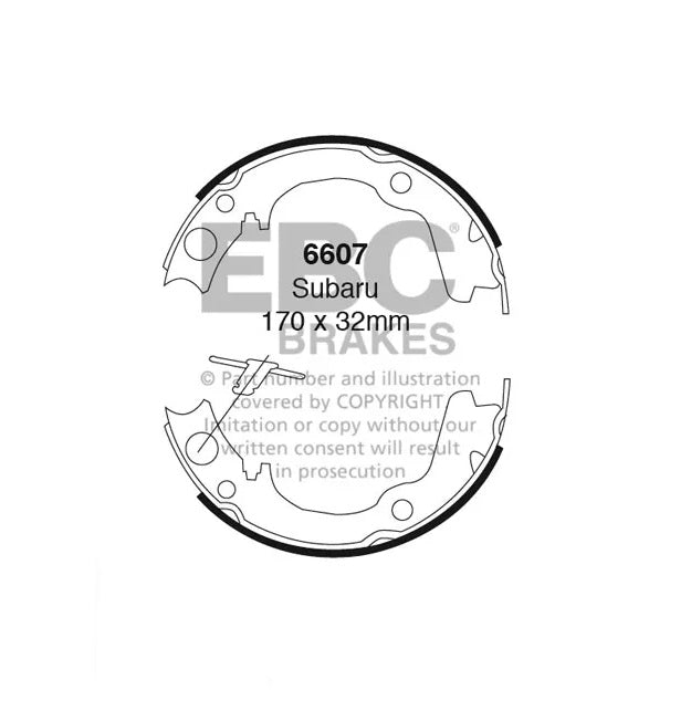 EBC Premium OE Replacement Brake Shoes (REAR) - Subaru Impreza WRX STI GD