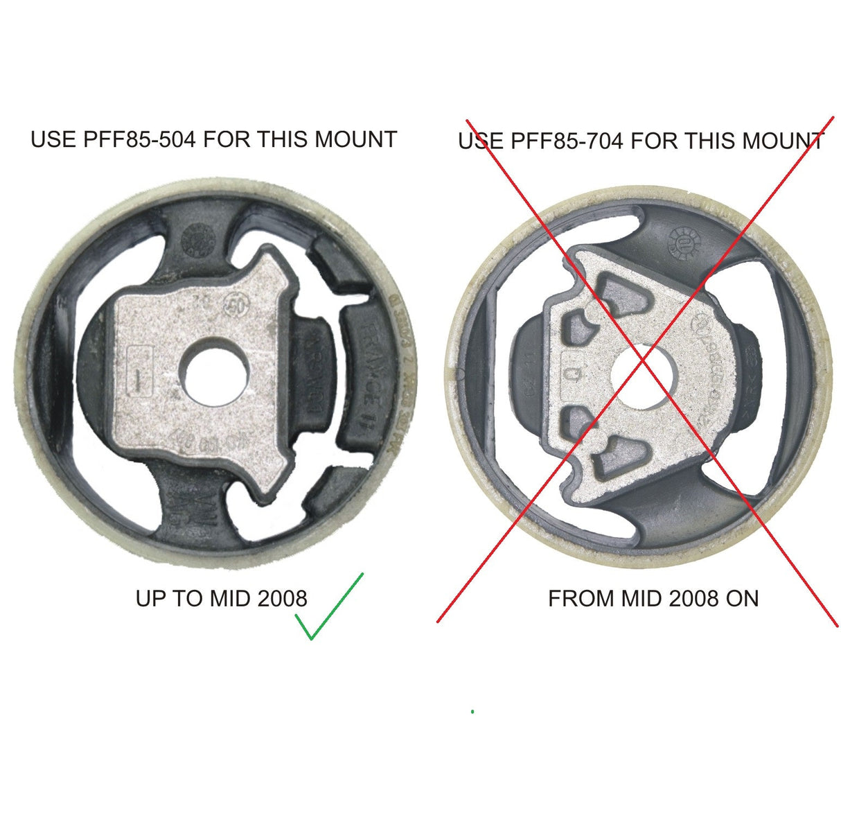 Powerflex Road Series Lower Engine Mount Bush Insert Kit (Large) - AUDI S3 8P, VW Golf GTI/R MK6