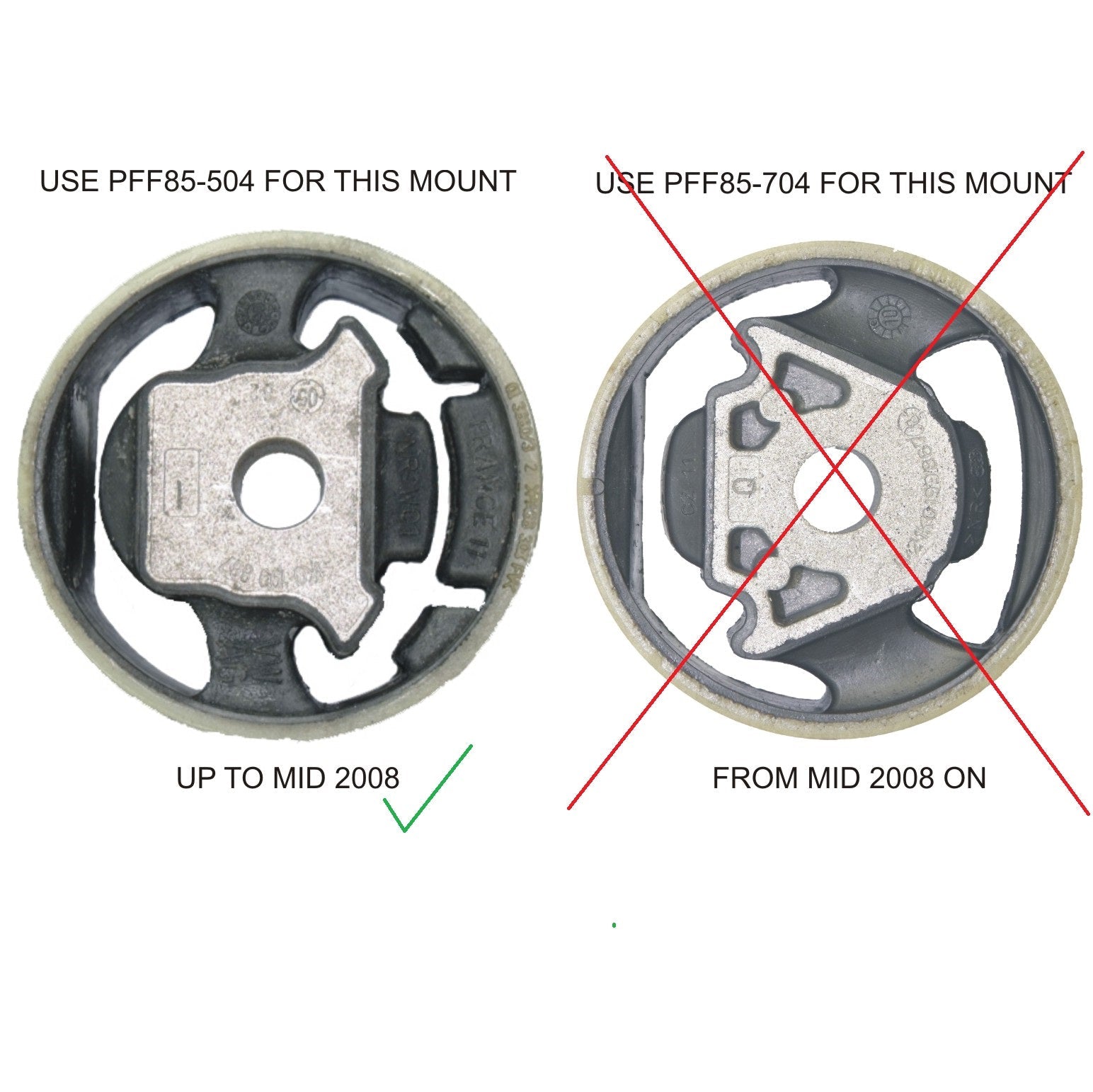 Powerflex Road Series Lower Engine Mount Bush Insert Kit (Large) - AUDI S3 8P, VW Golf GTI/R MK6