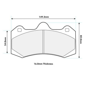 PBS ProRace Performance Big Brake Kit Brake Pads 8618PR - AP Racing CP7040 Calipers