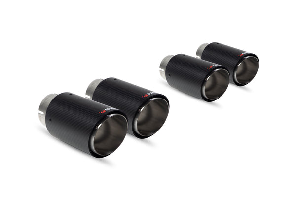 Scorpion Quad 90mm Carbon Fibre / Ascari Tips - All Makes Ascari Upgrade Kit