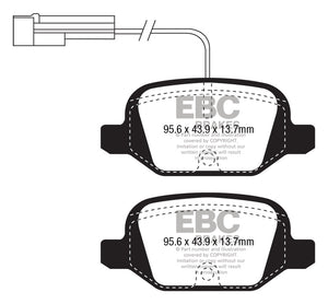 EBC Greenstuff Brake Pads (REAR) - Abarth 500/595/695 312