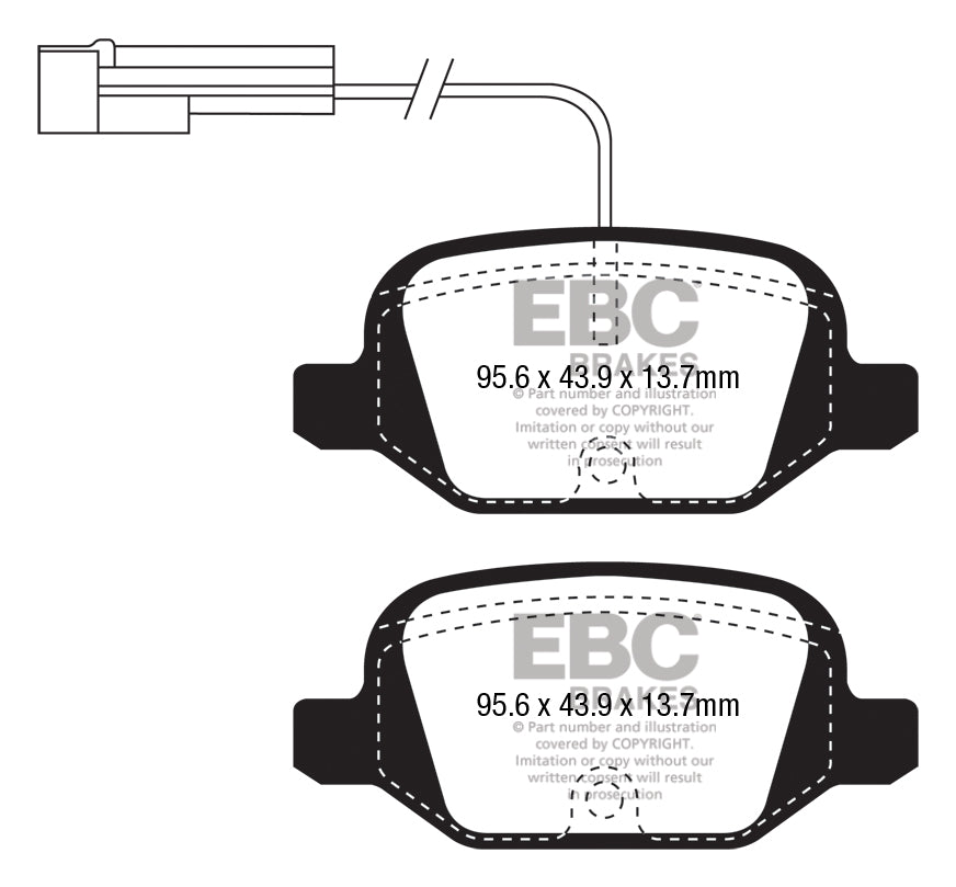 EBC Greenstuff Brake Pads (REAR) - Abarth 500/595/695 312