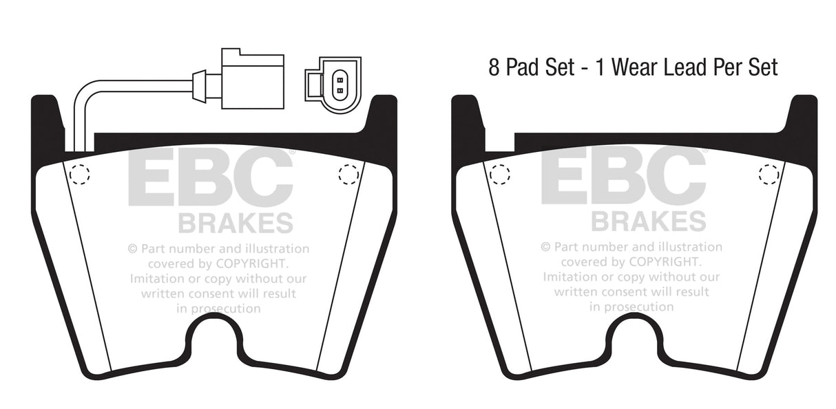 EBC Yellowstuff Brake Pads (FRONT) - Audi RS3 Quattro 8V