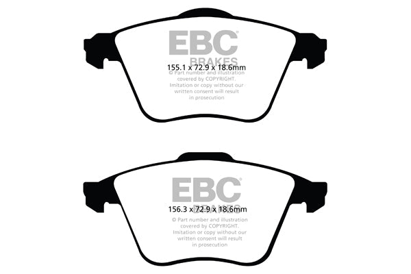 EBC Greenstuff Brake Pads (FRONT) - Ford Focus ST MK2