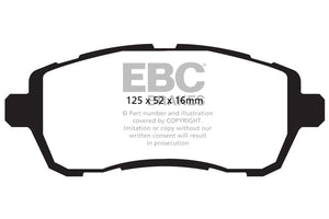 EBC Yellowstuff Brake Pads (FRONT) - Ford Fiesta 1.0L Ecoboost MK7