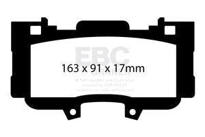 EBC Yellowstuff Brake Pads (FRONT) - Ford Mustang 2.3 Ecoboost S550