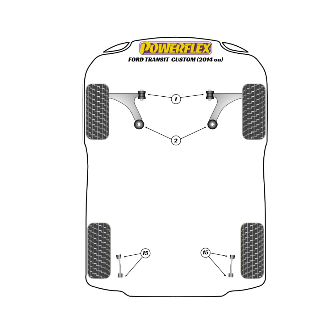 Powerflex Front Wishbone Front Bushes - Ford Transit Custom (2012+)