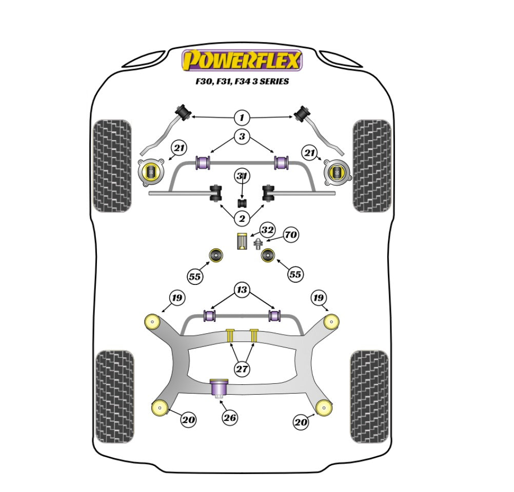 Powerflex Rear Diff Front Bush Insert - BMW 335d F30/F31