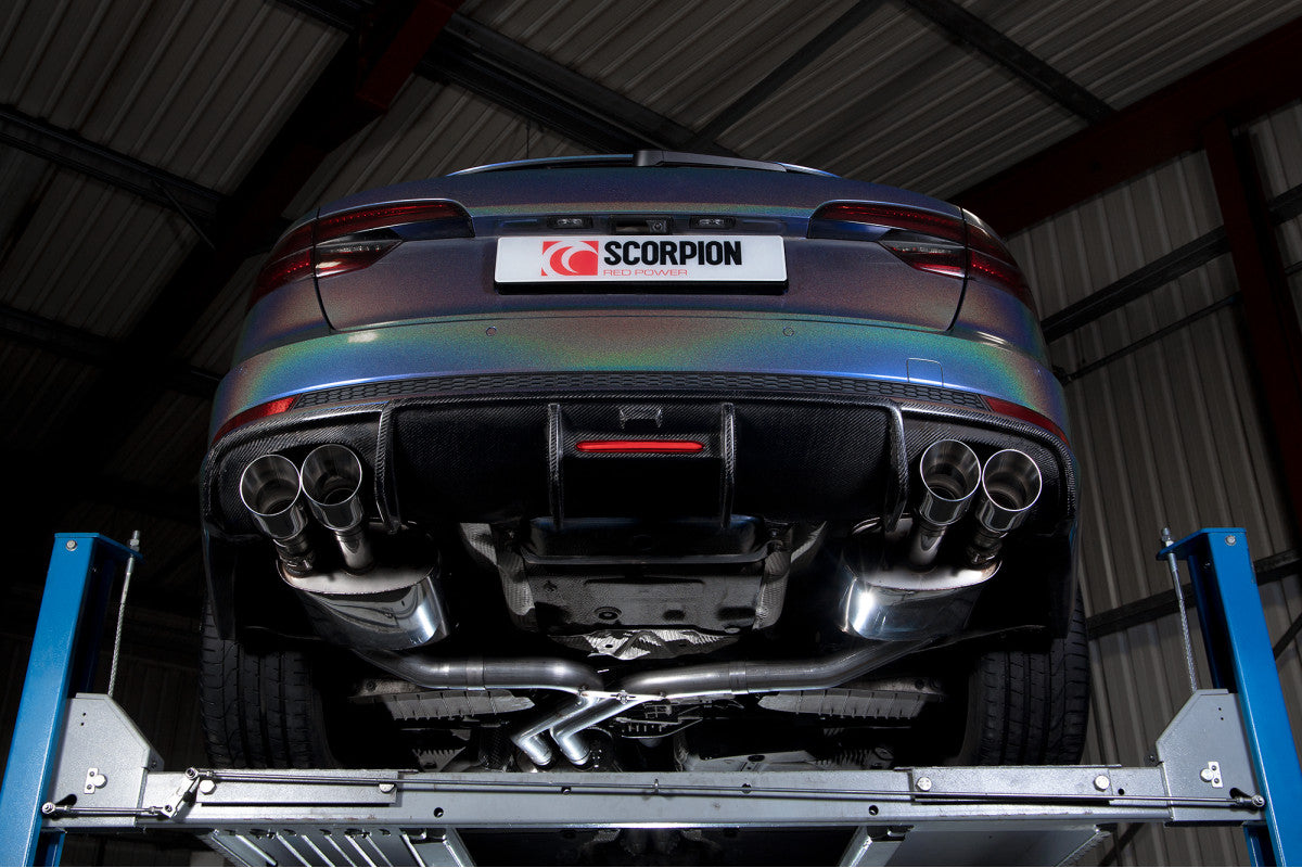 Scorpion Exhausts Half System - Audi S4 B9 Quattro Avant Incl. Saloon & Sedan Non-Sports Diff & Non-GPF Model 2017-2019