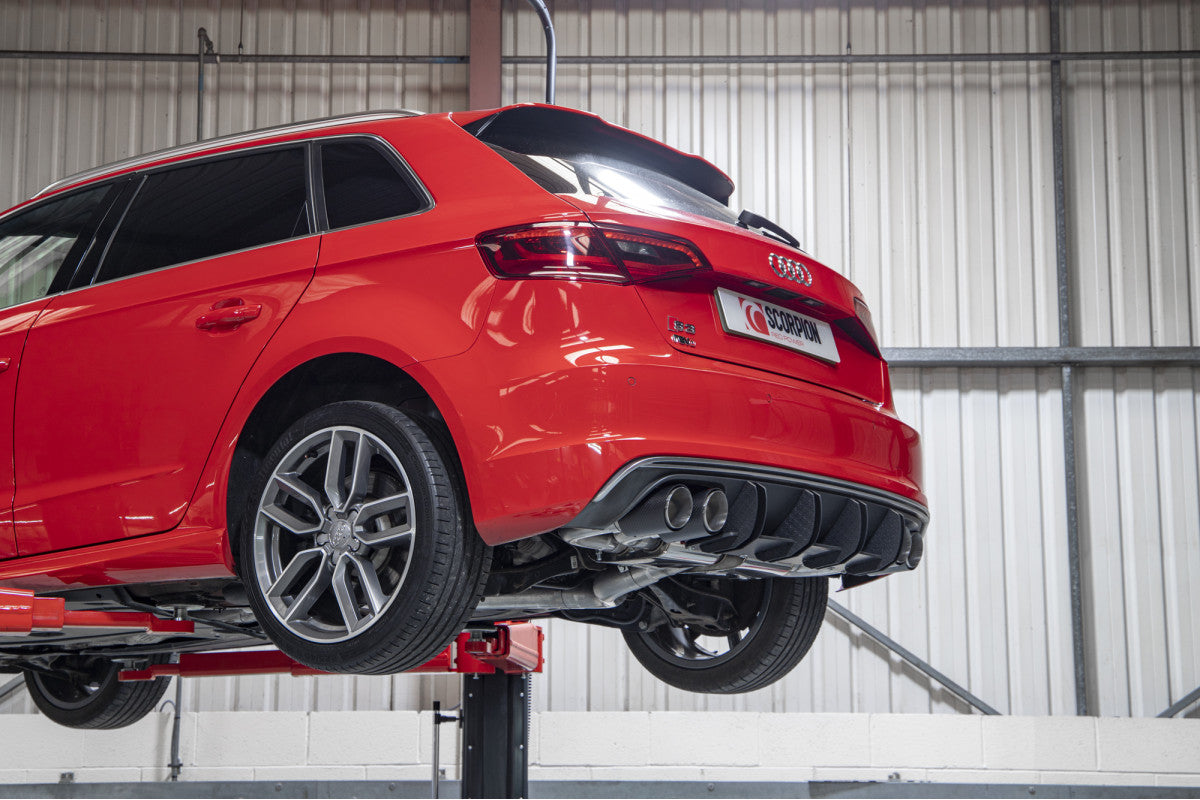 Scorpion Exhausts Cat/GPF-Back - Audi S3 2.0T 8V (3 Door & Sportback) Facelift Non-GPF Model 2016-2018