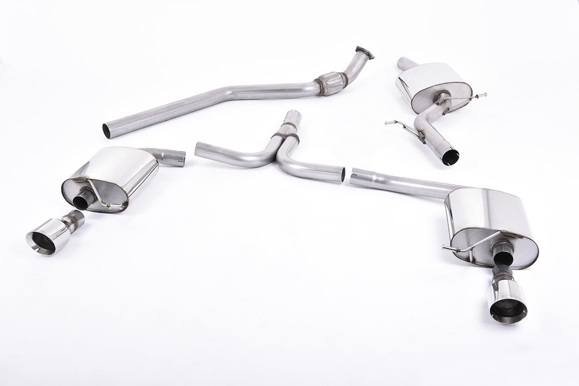Milltek Cat-back Exhaust - Audi A4 2.0 TFSI S line B8 (2WD and quattro manual-only) Saloon & Avant 2008-2011