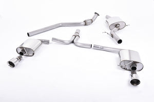 Milltek Cat-back Exhaust - Audi A4 2.0 TFSI S line B8 (2WD and quattro manual-only) Saloon & Avant 2008-2011