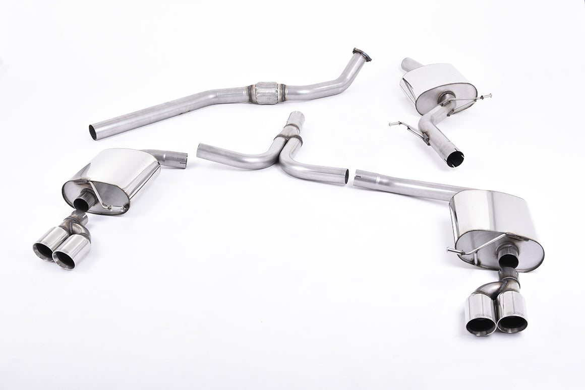 Milltek Cat-back Exhaust - Audi A4 2.0 TFSI S line B8 (2WD and quattro manual-only) Saloon & Avant 2008-2011