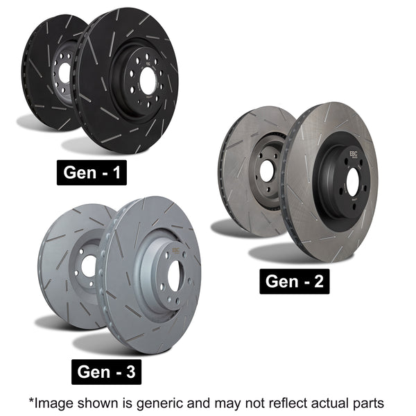 EBC USR Slotted Brake Discs (REAR) - Ford Focus ST MK2