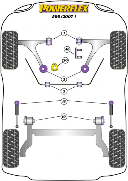 Powerflex Road Series Upper Engine Mount Bush Insert - Abarth 500/595/695 312