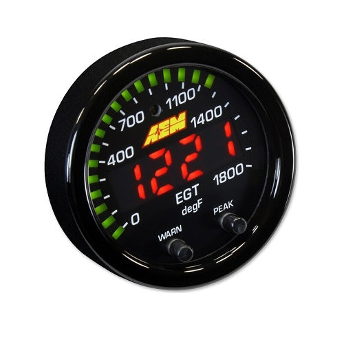 AEM X-Series Exhaust Gas Temperature (EGT) 52mm Electrical Digital Gauge (1800Â°F)