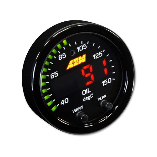AEM X-Series Oil/Transmission/Water Temperature 52mm Electrical Digital Gauge (150°C/300°F)