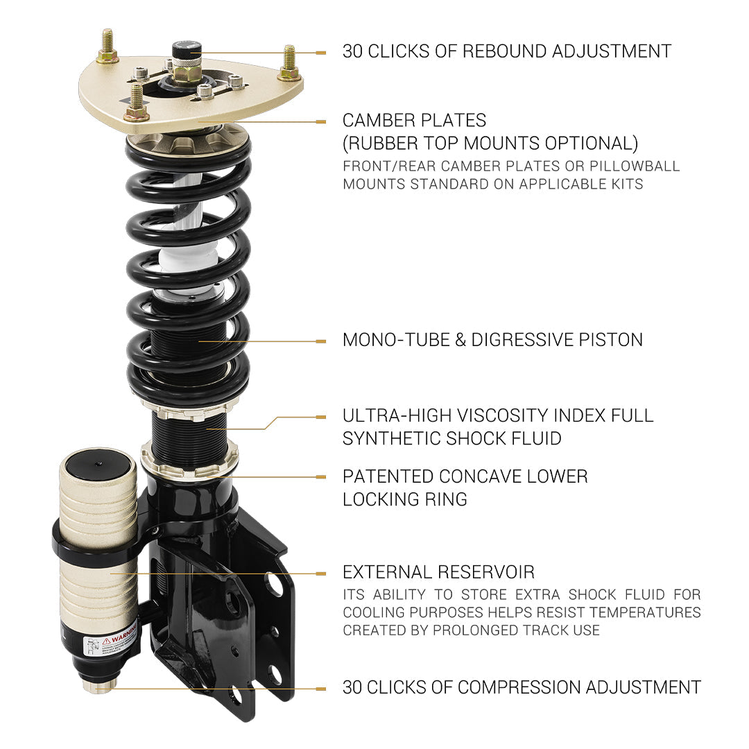 BC RACING COILOVERS ER SERIES - VOLKSWAGEN GOLF MK6 (STRUT 54.5) (08-13)