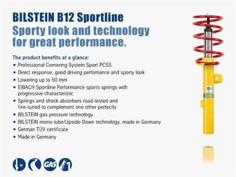 Bilstein B12 Sportline Shock & Spring Kit (55mm Strut) - SEAT Leon Cupra 5F/Volkswagen Golf GTI MK7
