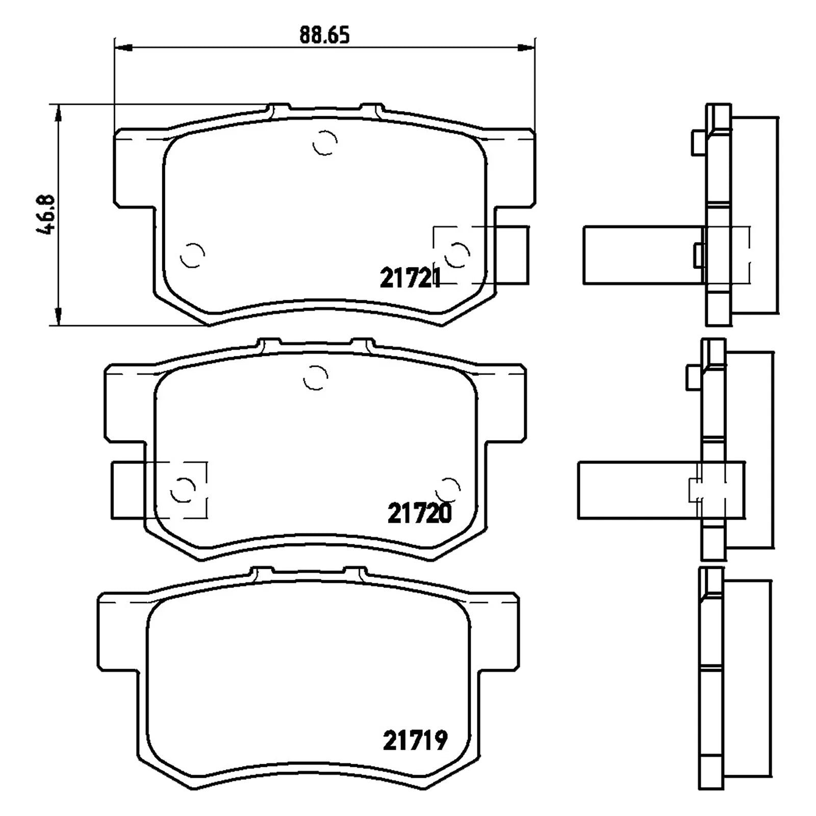 Brembo Brake Pads (REAR) - Honda Civic EK9/EP3, Integra DC2/DC5 & S2000 - CLEARANCE