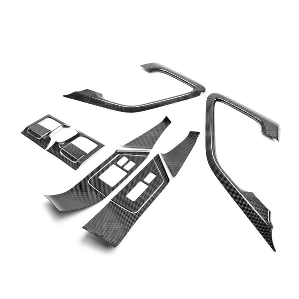 SEIBON CARBON FIBRE INTERIOR DOOR TRIM SET - 2009-2016 NISSAN GT-R - 12 PCS