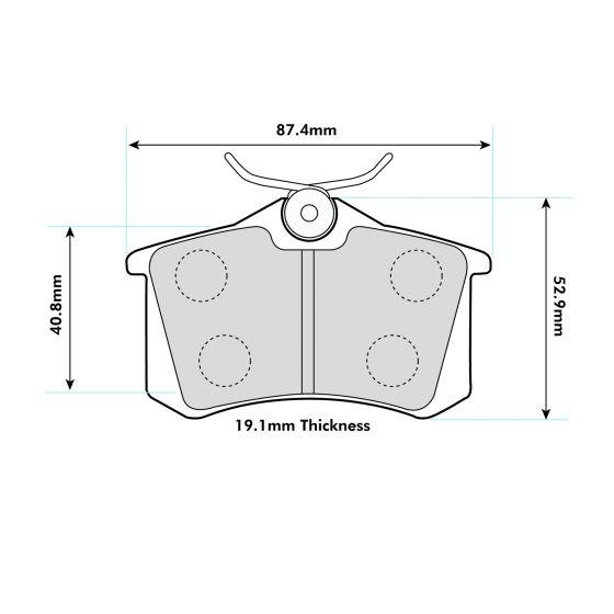 PBS ProRace Performance Brake Pads (REAR) - Renault Clio MK3 RS 197/200