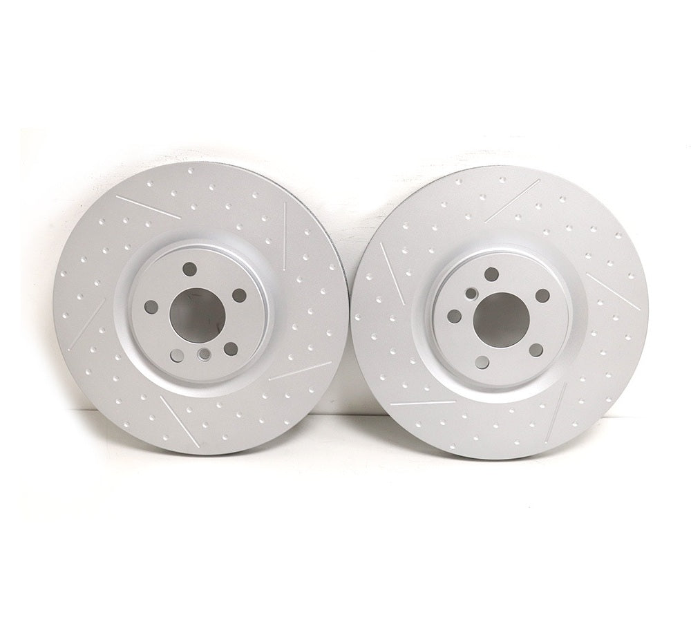 MTEC Performance Dimpled & Grooved Geomet Silver Brake Discs (Front) - BMW M135i xDrive F40