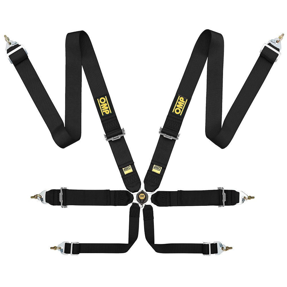 OMP First 3 Saloon 6 Point Clip In Harness (FIA Approved)