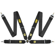 OMP 801F Saloon 4 Point Clip In Harness (FIA Approved) - Black