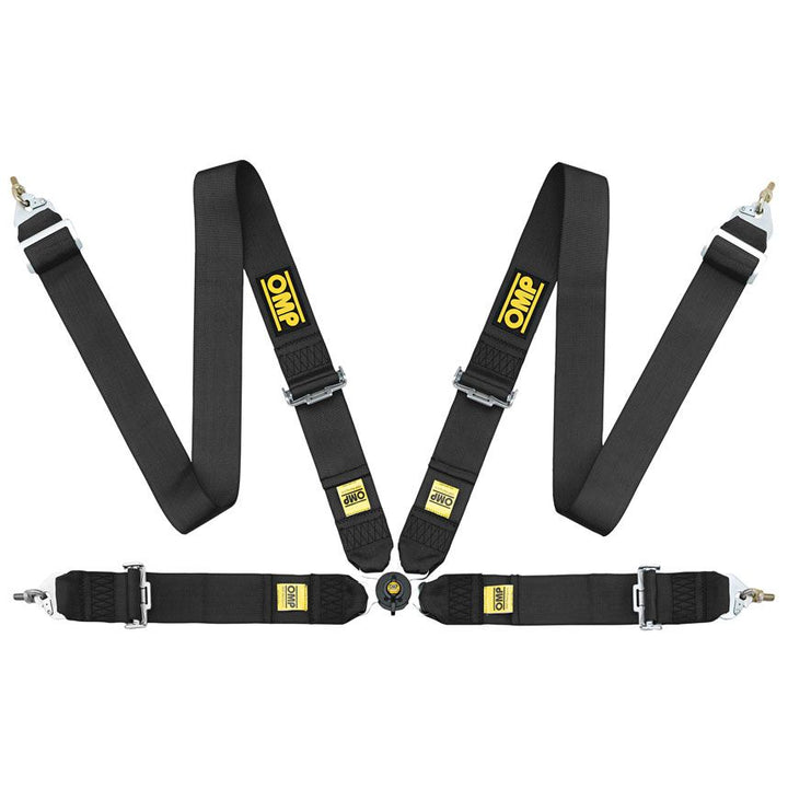 OMP 801F Saloon 4 Point Clip In Harness (FIA Approved) - Black