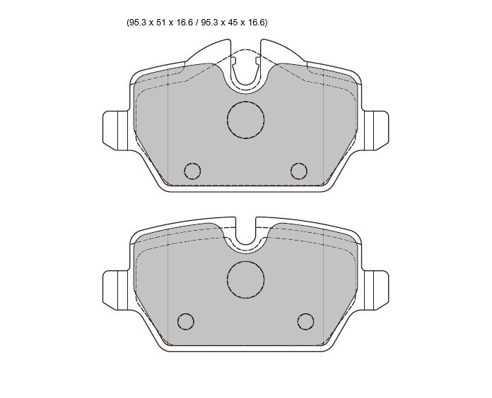 PBS 8331 brake pad shape and dimensions