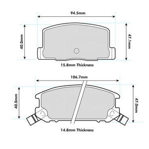 PBS ProTrack Performance Brake Pads (REAR) - Toyota MR2 W20 MK2/W30 MK3