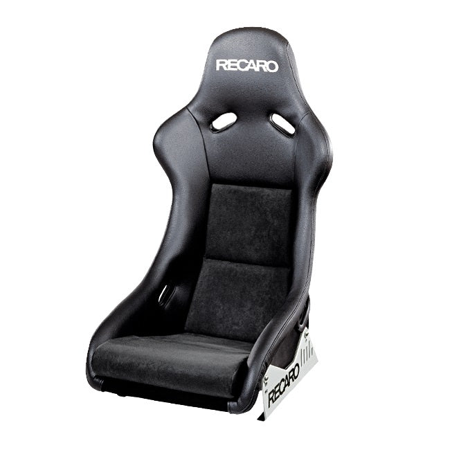RECARO Pole Position ABE Fibreglass Fixed Bucket Seat - Black Leather/Black Suede